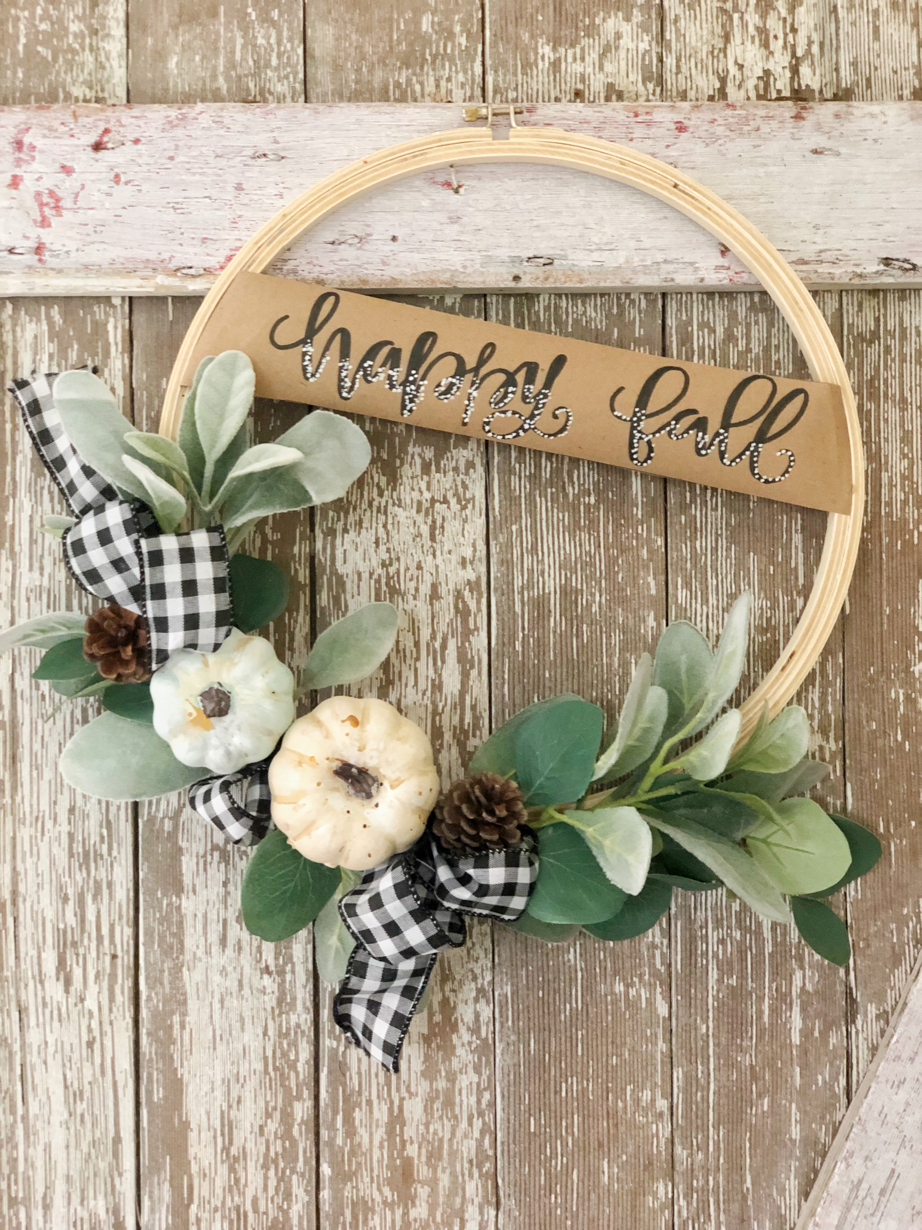 fall DIY embroidery hoop wreath